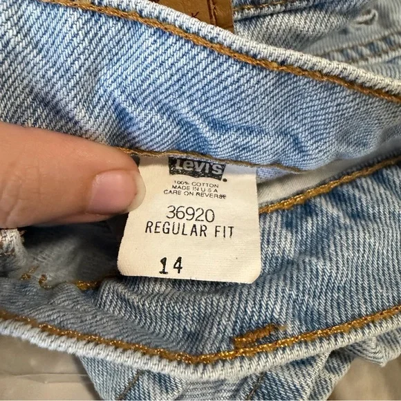 Vintage Levi's Blue Jorts Orange Tag 36920 'Regular Fit' Mom Shorts Size 14 - Picture 8 of 8